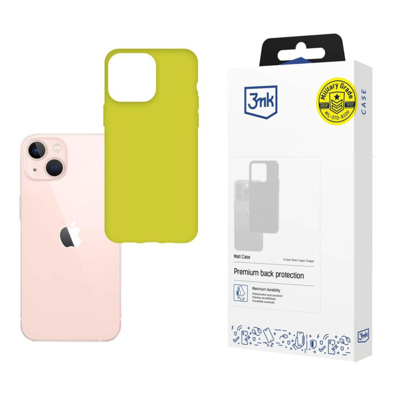 3mk matinis dėklas, skirtas iPhone 14 - geltonas