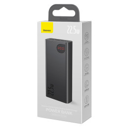 „Baseus Adaman“ nešiojama baterija su greito įkrovimo funkcija 20000mAh 22.5W + USB-A - USB-C 3A laidas 0.3m, juoda