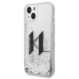 „Karl Lagerfeld Liquid Glitter Big KL“ dėklas, skirtas „iPhone 14“ – sidabrinis