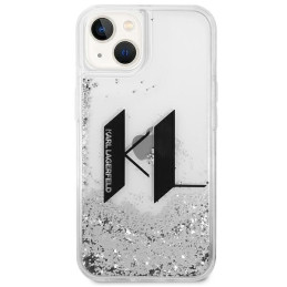„Karl Lagerfeld Liquid Glitter Big KL“ dėklas, skirtas „iPhone 14“ – sidabrinis
