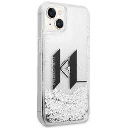 „Karl Lagerfeld Liquid Glitter Big KL“ dėklas, skirtas „iPhone 14“ – sidabrinis
