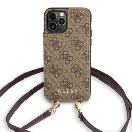 „Guess 4G“ per petį nešiojamas dėklas, skirtas iPhone 12 / 12 Pro – rudas