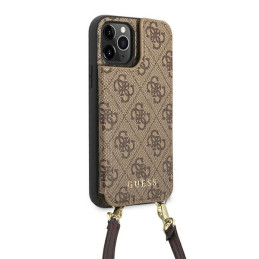 „Guess 4G“ per petį nešiojamas dėklas, skirtas iPhone 12 / 12 Pro – rudas