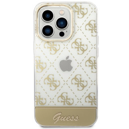 „Guess“ GUHCP14LHG4MHG iPhone 14 Pro 6.1" auksinis/ auksinis kietas dėklas 4G Pattern Script