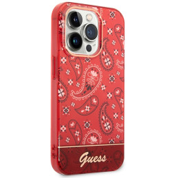 „Guess“ „Bandana Paisley“ dėklas iPhone 14 Pro 6.1" telefonui – raudonas