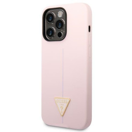 „Guess“ silikoninis trikampio formos iPhone 14 Pro 6.1 dėklas – violetinis