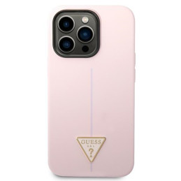 „Guess“ silikoninis trikampio formos iPhone 14 Pro 6.1 dėklas – violetinis