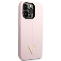 „Guess“ silikoninis trikampio formos iPhone 14 Pro 6.1 dėklas – violetinis