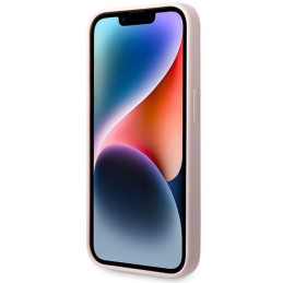 „Guess“ silikoninis trikampio formos iPhone 14 Pro 6.1 dėklas – violetinis