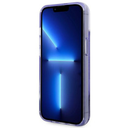 „Guess Liquid Glitter Palm Collection“ dėklas, skirtas „iPhone 14 Plus 6.7“ – violetinis