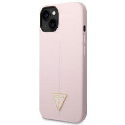 „Guess“ silikoninis trikampio formos dėklas iPhone 14 6.1" – violetinis