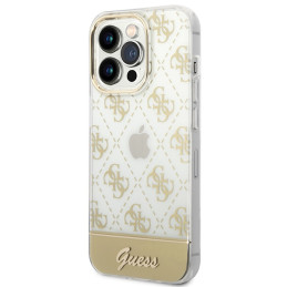 „Guess 4G Pattern Script iPhone 14 Pro Max“ dėklas – auksinis
