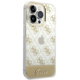 „Guess 4G Pattern Script iPhone 14 Pro Max“ dėklas – auksinis