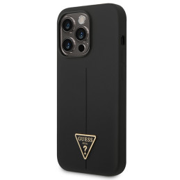 Guess GUHCP14XSLTGK iPhone 14 Pro Max 6.7" juodas/ juodas kietas silikoninis trikampio formos dėklas