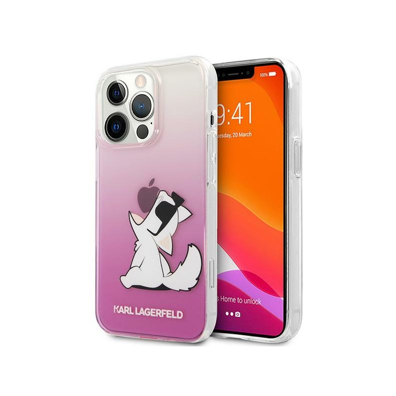 Karl Lagerfeld Choupette Fun iPhone 14 Pro 6.1" dėklas – rožinis