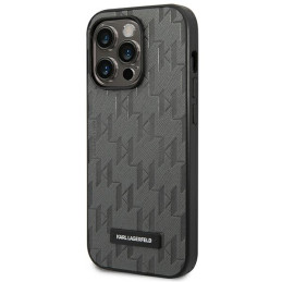 Karl Lagerfeld Saffiano Mono Metal Logo iPhone 14 Pro 6.1" dėklas – pilkas