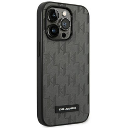 Karl Lagerfeld Saffiano Mono Metal Logo iPhone 14 Pro 6.1" dėklas – pilkas