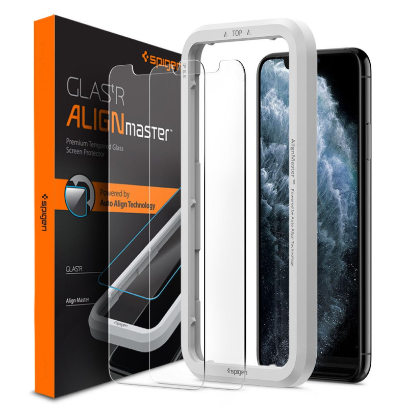 Spigen ALM Glas.tR Plonas grūdintas stiklas iPhone 11 / XR - 2 vnt.