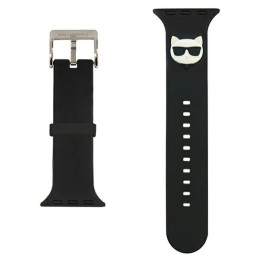 „Karl Lagerfeld“ silikoninis „Choupette Heads“ dirželis „Apple Watch 42/ 44/ 45 mm“ – juodas