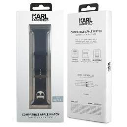 „Karl Lagerfeld“ silikoninis „Choupette Heads“ dirželis „Apple Watch 42/ 44/ 45 mm“ – juodas