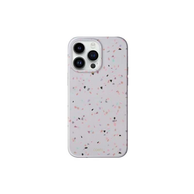 „Uniq Coehl Terrazzo iPhone 14 Pro Max“ dėklas – smėlio spalvos