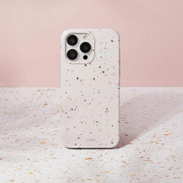 „Uniq Coehl Terrazzo iPhone 14 Pro Max“ dėklas – smėlio spalvos