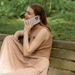 „Uniq Coehl Terrazzo iPhone 14 Pro Max“ dėklas – smėlio spalvos