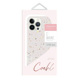 „Uniq Coehl Terrazzo iPhone 14 Pro Max“ dėklas – smėlio spalvos