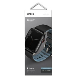 „Uniq Linus Airosoft“ silikoninis dirželis „Apple Watch 42 / 44 / 45 mm“ – juodas
