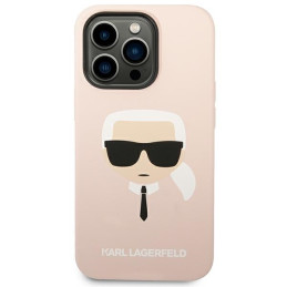 „Karl Lagerfeld“ silikoninis „Karl& 39 s Head“ dėklas, skirtas „iPhone 14 Pro Max“ – rožinis