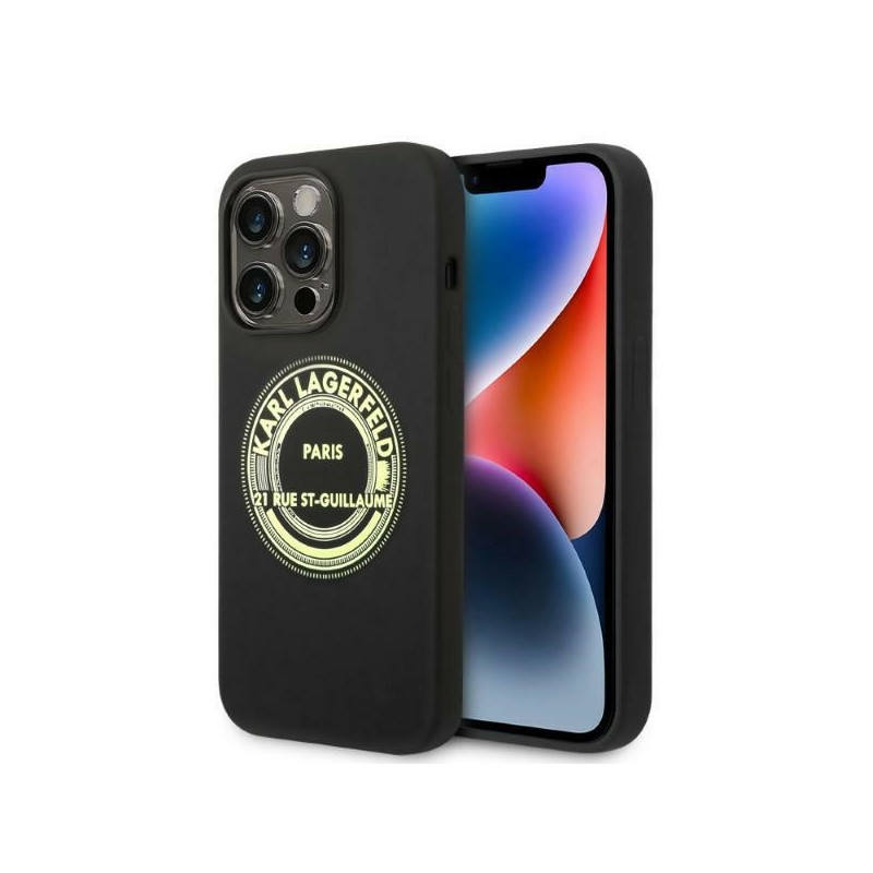 Karl Lagerfeld silikoninis RSG dėklas iPhone 14 Pro Max 6.7" - juodas