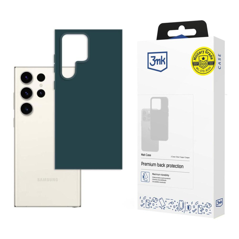 3mk matinis dėklas, skirtas „Samsung Galaxy S23 Ultra“ – žalias