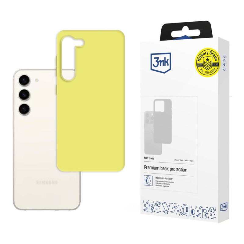 3mk matinis dėklas, skirtas „Samsung Galaxy S23+“ – geltonas