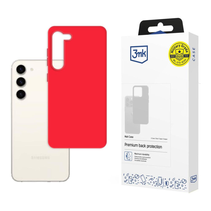 3mk matinis dėklas, skirtas „Samsung Galaxy S23 5G“ - raudonas