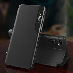 Eko odos dėklas Samsung Galaxy A14 telefonui su atlenkiamu stovu, mėlynas