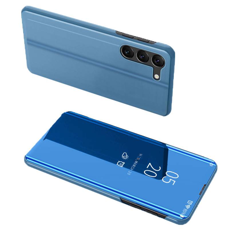 „Clear View“ dėklas „Samsung Galaxy S23“ atverčiamas dėklas, mėlynas