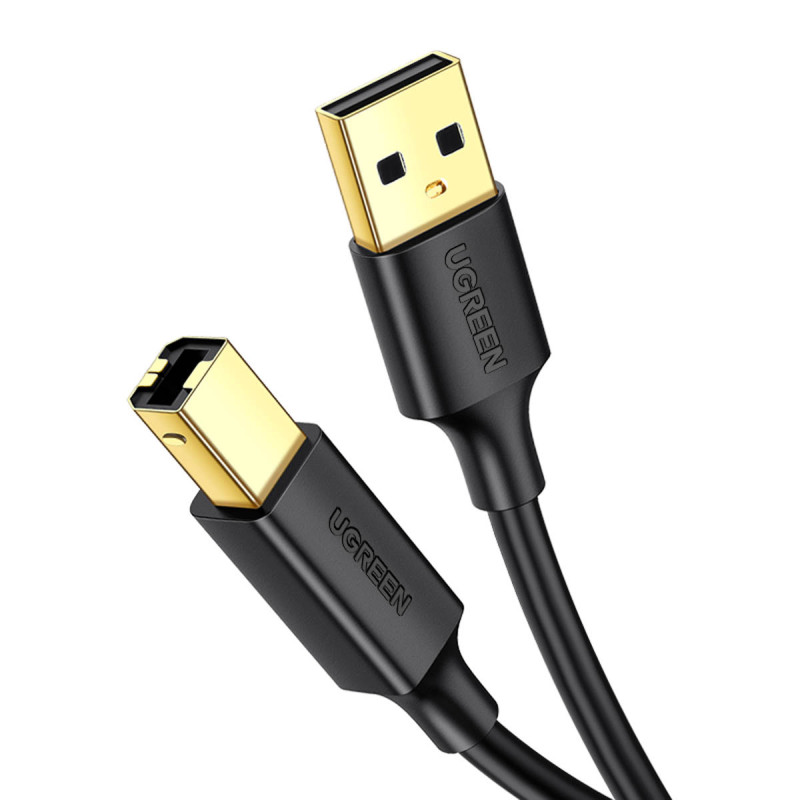 „Ugreen“ spausdintuvo kabelis USB-A - USB-B 480Mb/ s 5m, juodas (US135)