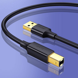 „Ugreen“ spausdintuvo kabelis USB-A - USB-B 480Mb/ s 5m, juodas (US135)