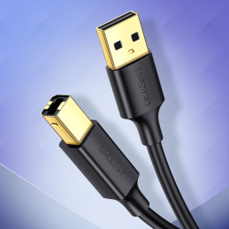 „Ugreen“ spausdintuvo kabelis USB-A - USB-B 480Mb/ s 5m, juodas (US135)