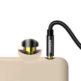 Ugreen AUX garso kabelis su kampiniu mini lizdu 3,5 mm, 2 m, mėlynas (AV112)