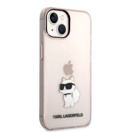Karl Lagerfeld Ikonik Choupette iPhone 14 dėklas – rožinis