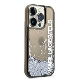 Karl Lagerfeld Liquid Blizgučiais Apsauginis Dėklas iPhone 14 Pro Max - Juodas