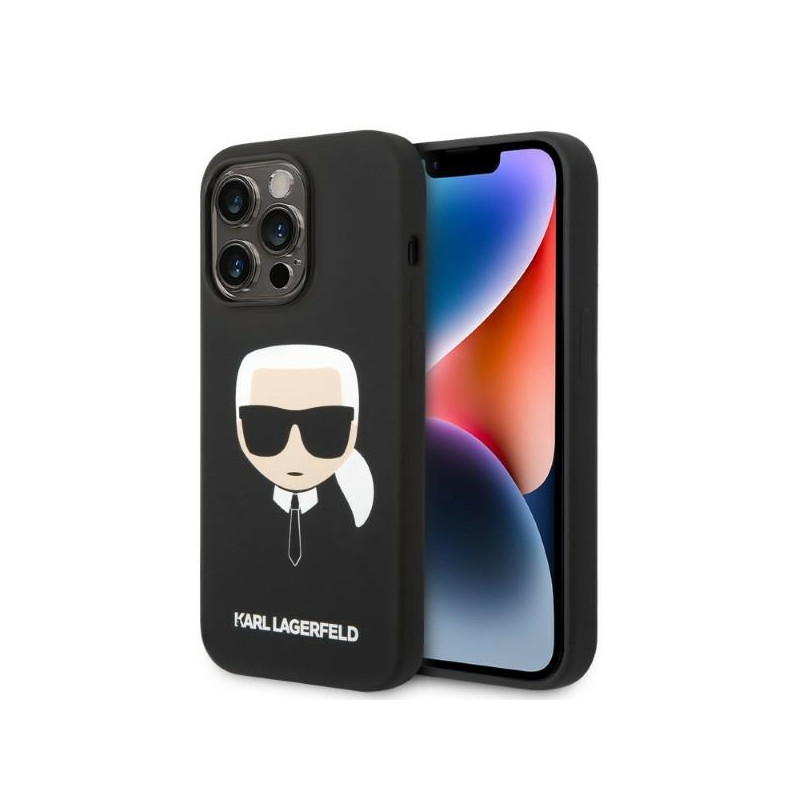„Karl Lagerfeld“ silikoninis „Karl& 39 s Head MagSafe“ dėklas, skirtas „iPhone 14 Pro Max“ – juodas