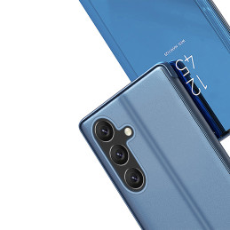 „Clear View“ dėklas „Samsung Galaxy A54 5G“ su atverčiamu dangteliu, mėlynas