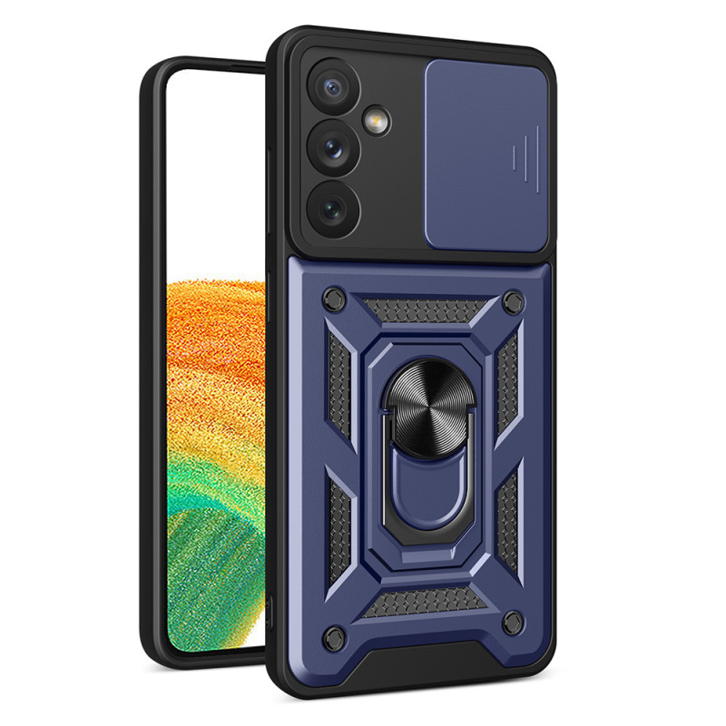 „Hybrid Armor Camshield“ dėklas, skirtas „Samsung Galaxy A14“ šarvuotam dangteliui su kameros skydeliu, mėlynas