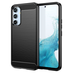 Lankstus silikoninis anglies pluošto dėklas, skirtas „Samsung Galaxy A54 5G“, juodas.