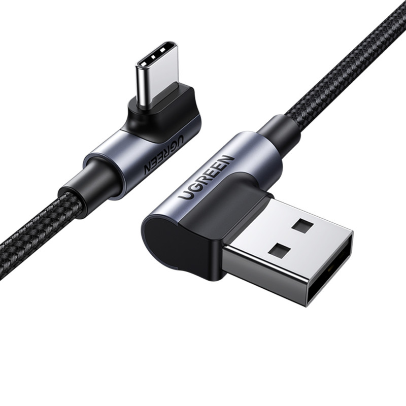 Ugreen 90° kampinis USB C - USB 2.0 480Mb/ s 3A 3m juodas (US176)