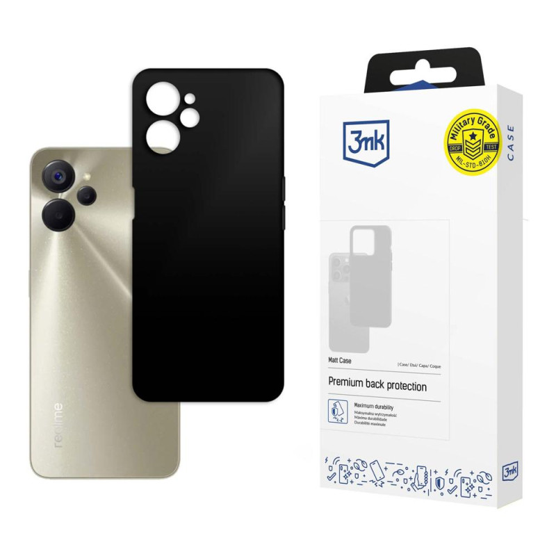 3mk matinis dėklas, skirtas „Realme 10 5G“ – juodas