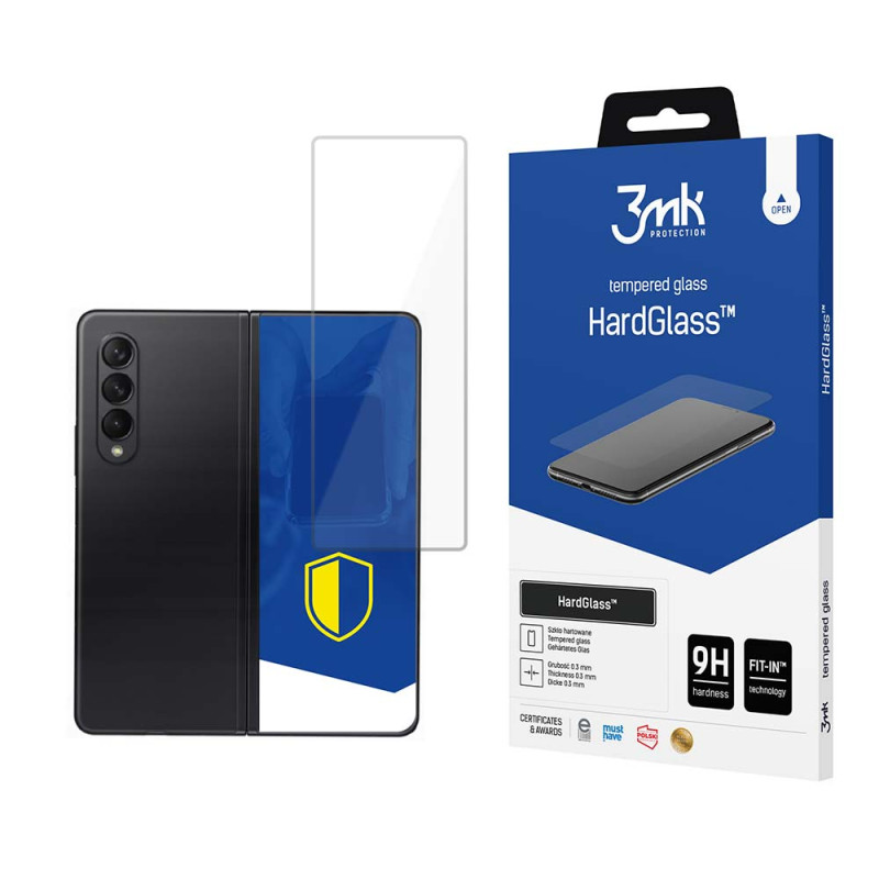 9H 3mk HardGlass™ stiklas, skirtas „Samsung Galaxy Z Fold 3 5G“ (priekinis)