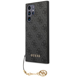 „Guess 4G Charms Collection“ dėklas, skirtas „Samsung Galaxy S23 Ultra“ – pilkas